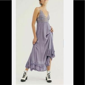 Free People Adella Maxi Slip Dress in Slate